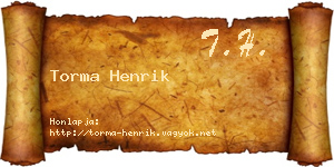 Torma Henrik névjegykártya